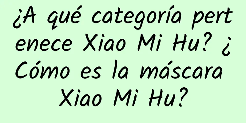 ¿A qué categoría pertenece Xiao Mi Hu? ¿Cómo es la máscara Xiao Mi Hu?