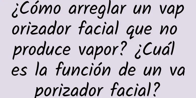 ¿Cómo arreglar un vaporizador facial que no produce vapor? ¿Cuál es la función de un vaporizador facial?