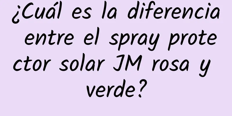 ¿Cuál es la diferencia entre el spray protector solar JM rosa y verde?