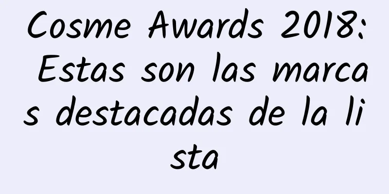 Cosme Awards 2018: Estas son las marcas destacadas de la lista