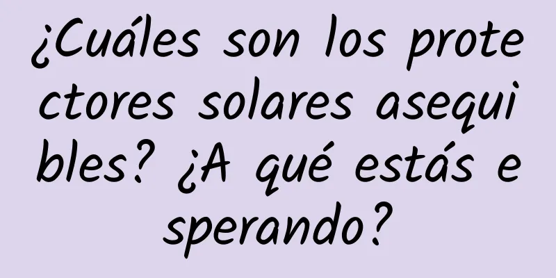 ¿Cuáles son los protectores solares asequibles? ¿A qué estás esperando?