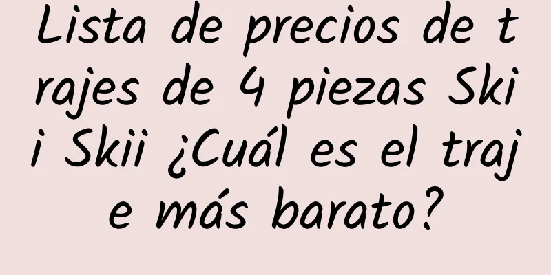 Lista de precios de trajes de 4 piezas Skii Skii ¿Cuál es el traje más barato?