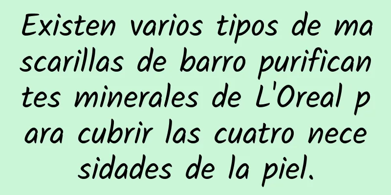 Existen varios tipos de mascarillas de barro purificantes minerales de L'Oreal para cubrir las cuatro necesidades de la piel.