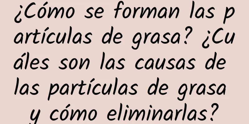 ¿Cómo se forman las partículas de grasa? ¿Cuáles son las causas de las partículas de grasa y cómo eliminarlas?