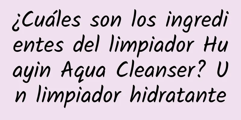 ¿Cuáles son los ingredientes del limpiador Huayin Aqua Cleanser? Un limpiador hidratante