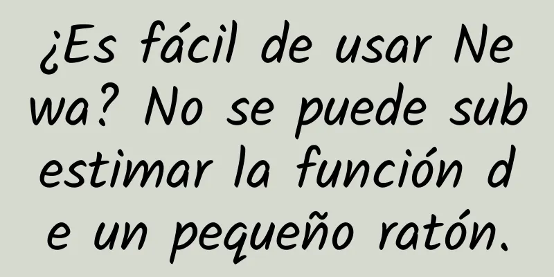 ¿Es fácil de usar Newa? No se puede subestimar la función de un pequeño ratón.