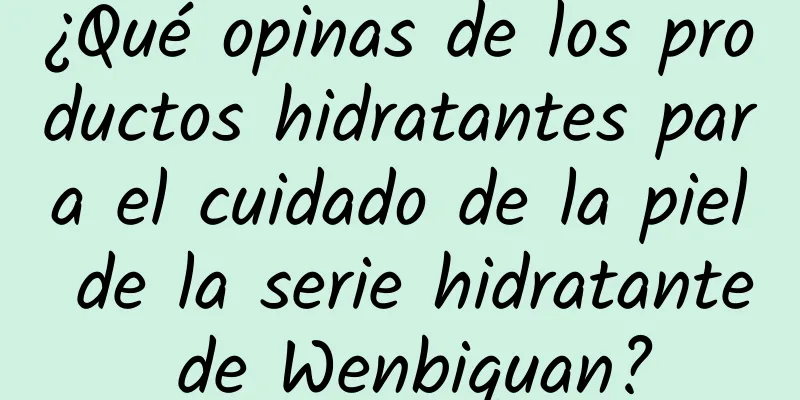 ¿Qué opinas de los productos hidratantes para el cuidado de la piel de la serie hidratante de Wenbiquan?