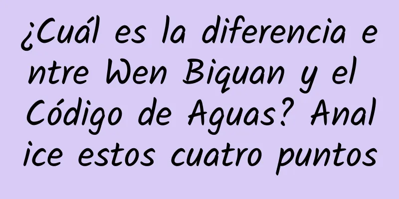 ¿Cuál es la diferencia entre Wen Biquan y el Código de Aguas? Analice estos cuatro puntos