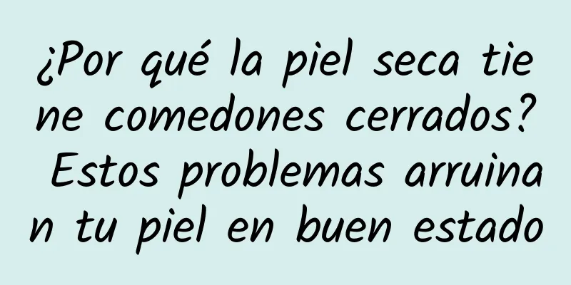 ¿Por qué la piel seca tiene comedones cerrados? Estos problemas arruinan tu piel en buen estado