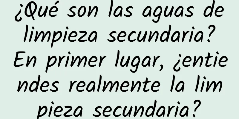 ¿Qué son las aguas de limpieza secundaria? En primer lugar, ¿entiendes realmente la limpieza secundaria?