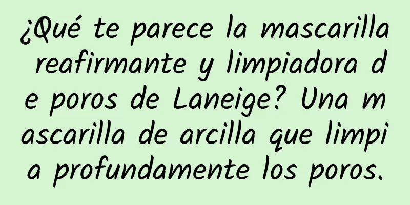 ¿Qué te parece la mascarilla reafirmante y limpiadora de poros de Laneige? Una mascarilla de arcilla que limpia profundamente los poros.