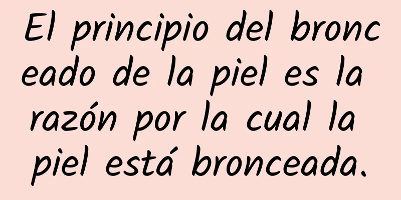 El principio del bronceado de la piel es la razón por la cual la piel está bronceada.